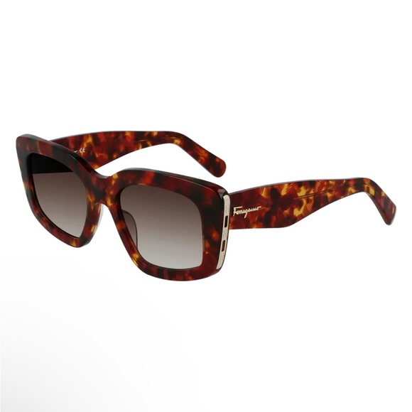 NEW Salvatore Ferragamo SF1024S 609 Red Havana Sunglasses w/Brown Gradient Lens - Picture 3 of 11
